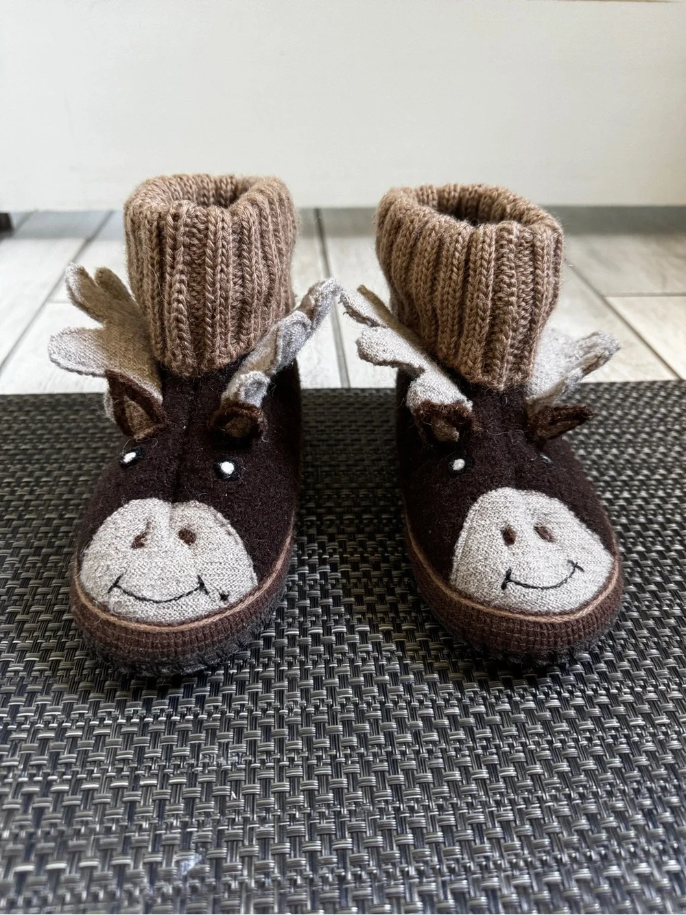 Garnet Hill Toddler Sz 8 Boiled Wool Slipper by Haflinger Moose